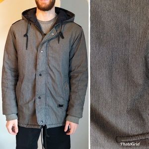 Men’s Blue Winter Coat with Quilted Lining, Medium
